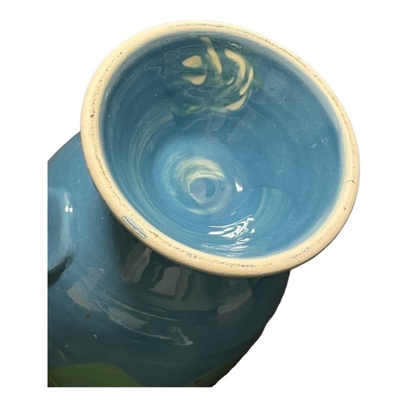 80’S Pottery mug signed pedestal colorful pastels. - Picture 4 of 10